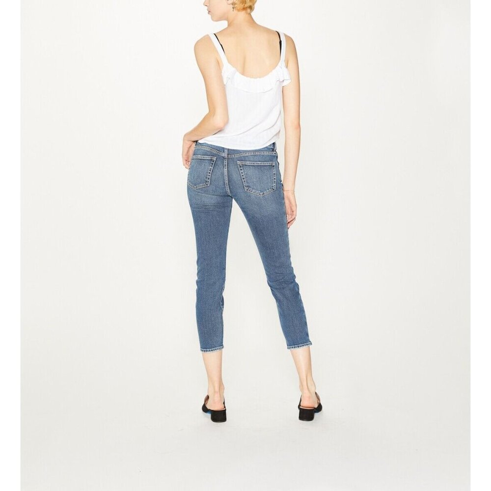 Silver Vintage Ankle Slim Jeans Size 28 Womens Indigo Tuxedo Side Stripe Tapered - Picture 11 of 12